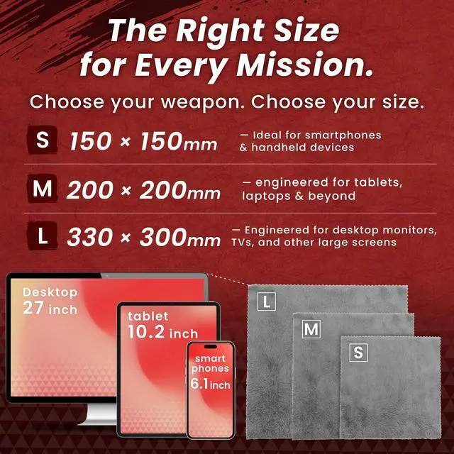Alt view image 6 of 7 - Samurai ClothJapanese Microfiber Cleaning Cloth | Washable, Reusable, Lint Free Cloth for Phones, Laptops, Lenses, Screens & Electronics | Made in Japan | Small | 2 Pack