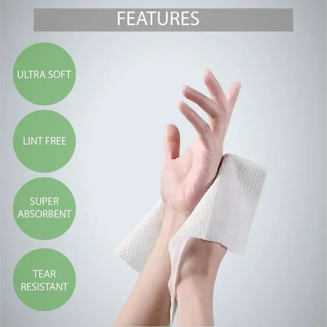Alt view image 6 of 7 - 3 Pack Fibertowels Disposable Kitchen Towels Rolls XL 12" x 10", Ultrasoft & Super Strong, Eucalyptus Plant-Based Highly Absorbent Kitchen & Bathroom Cleaning Sheets 180ct