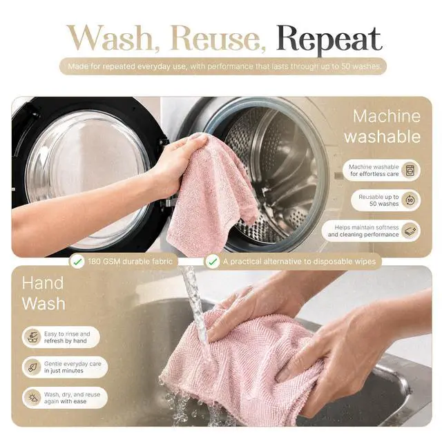 Alt view image 4 of 7 - Microfiber Cleaning Cloth Roll 20 Sheets 11" x 10" Tear Away Microfiber Towel Roll Reusable Paper Towels Washable Ultra Absorbent Lint-Free Cleaning Cloths for Kitchen, Car and Home Use, Pink
