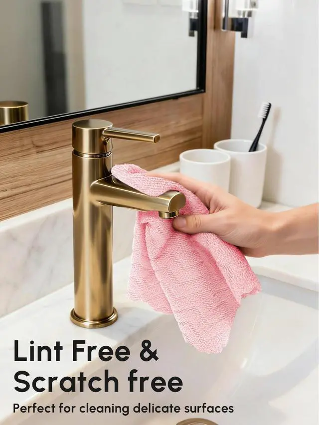 Alt view image 4 of 7 - Microfiber Cleaning Cloths Roll, 75 Pack Tear Away Microfiber Towels Roll, 12" x 12" Lint Free Rags, Reusable Cleaning Cloths, Washable, Scratch Free,Ultra Absorbent Dish Rags(Pink Ripple)