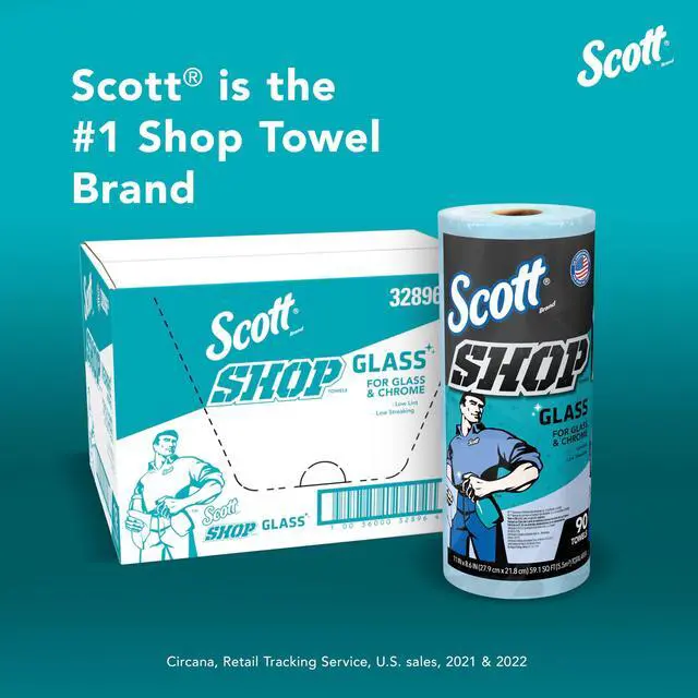 Alt view image 3 of 7 - Glass Towels (32896), Blue, Cloth-like Paper Towel for Mirrors and Chrome, 8.6"x11" Wipe (12 Rolls of 90 Sheets, 1,080 Sheet Total)