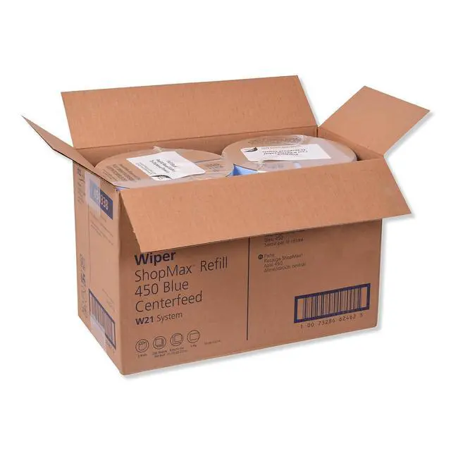 Alt view image 3 of 7 - ShopMax Heavy Duty Centerfeed Paper Towel Blue W22, High Absorbency, 450 Sheets, 450338