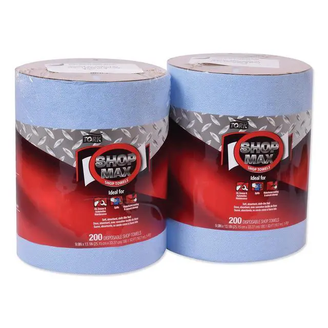 Alt view image 7 of 7 - ShopMax Heavy Duty Centerfeed Paper Towel Blue W22, High Absorbency, 450 Sheets, 450338