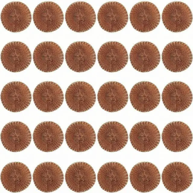 Main image of 30 Pcs Copper Coated Scouring Pad for Dishes Pots Pans and Ovens Easy Scouring for Tough Kitchen Cleaning
