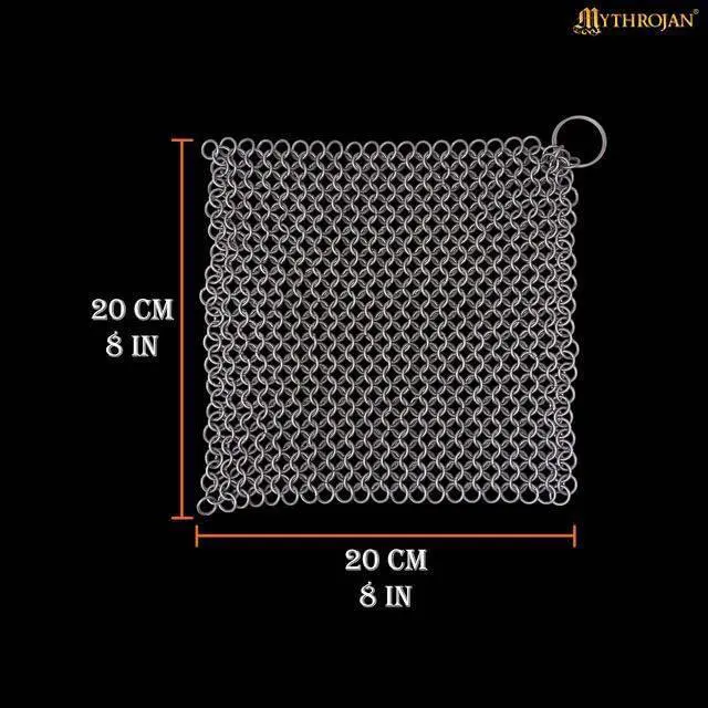 Alt view image 2 of 7 - Chainmail Scrubber Cleaner 7.8" x 7.8" Premium 316L Stainless Steel Scrubber for Cast iron Pots,Pan, BBQ Grill, Wok and All Kitchenware Items - Stainless Steel