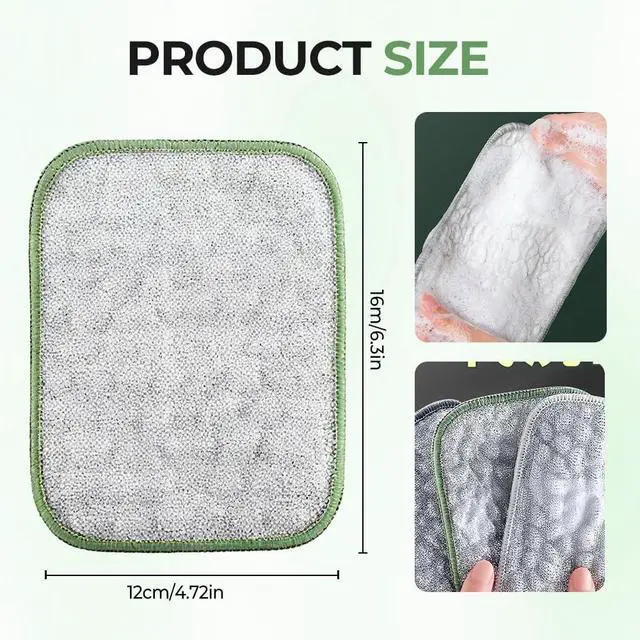 Alt view image 2 of 6 - Multipurpose Wire Dishwashing Cloth 2025 Upgraded Double-Sided Dishwashing Cloth, Stainless Steel Wire with Multi-Layer Cotton Thread, Metal Scrubbing Pads for Kitchen Cleaning (10 PCS)