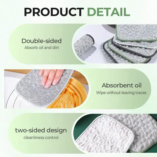 Alt view image 6 of 6 - Multipurpose Wire Dishwashing Cloth 2025 Upgraded Double-Sided Dishwashing Cloth, Stainless Steel Wire with Multi-Layer Cotton Thread, Metal Scrubbing Pads for Kitchen Cleaning (10 PCS)