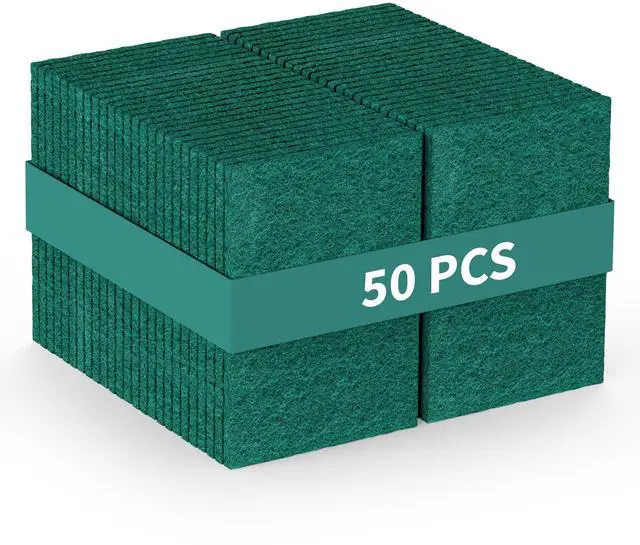 Main image of 50-Pack Heavy Duty Green Scouring Pads 4x6 Inch | Reusable Non-Scratch Scrub Pads for Kitchen, Dishes, Pots, Pans, Grills & Household Cleaning | Multipurpose Scrubbers for Tough Stains