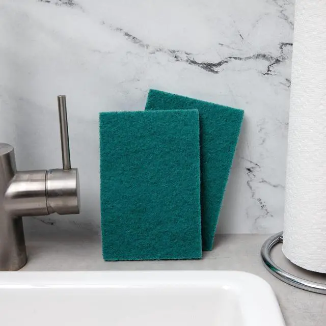 Alt view image 4 of 7 - 50-Pack Heavy Duty Green Scouring Pads 4x6 Inch | Reusable Non-Scratch Scrub Pads for Kitchen, Dishes, Pots, Pans, Grills & Household Cleaning | Multipurpose Scrubbers for Tough Stains