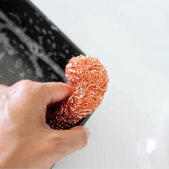 Alt view image 6 of 7 - Completely Copper Scrubbers 3 Pack - Heavy Duty, Rust-Resistant, Kitchen Cleaning, Pots, Pans, Grill, Cast Iron