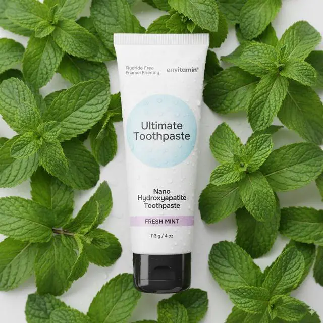 Alt view image 4 of 7 - Fluoride Free Nano Hydroxyapatite Ultimate Toothpaste for Remineralizing Enamel & Sensitive Relief, Whitening, Antiplaque, SLS Free, Fresh Mint, 4 oz (1 Tube, Fresh Mint)