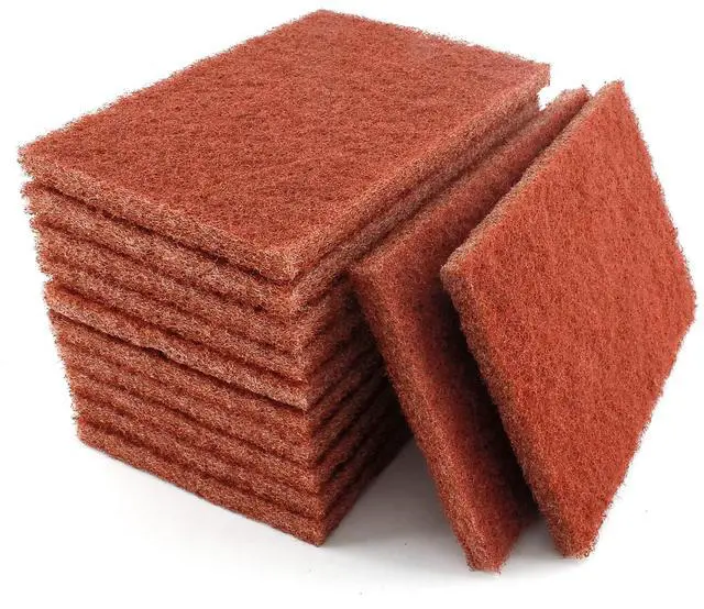 Main image of 12pcs Red Scouring Pads, Heavy Duty Scour Pads Multipurpose Scour Pad Reusable Scrubbing Pads with Anti Grease Technology for Kitchen Scrubber Sink Dish Cleaning Metal Grills