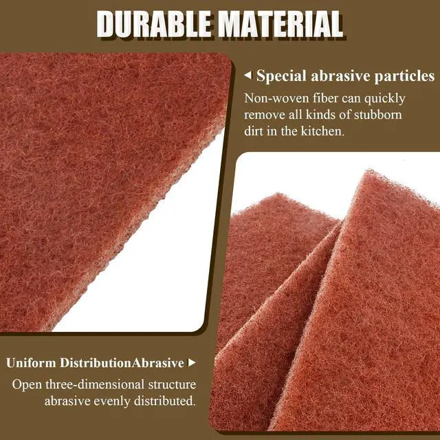 Alt view image 2 of 7 - 12pcs Red Scouring Pads, Heavy Duty Scour Pads Multipurpose Scour Pad Reusable Scrubbing Pads with Anti Grease Technology for Kitchen Scrubber Sink Dish Cleaning Metal Grills