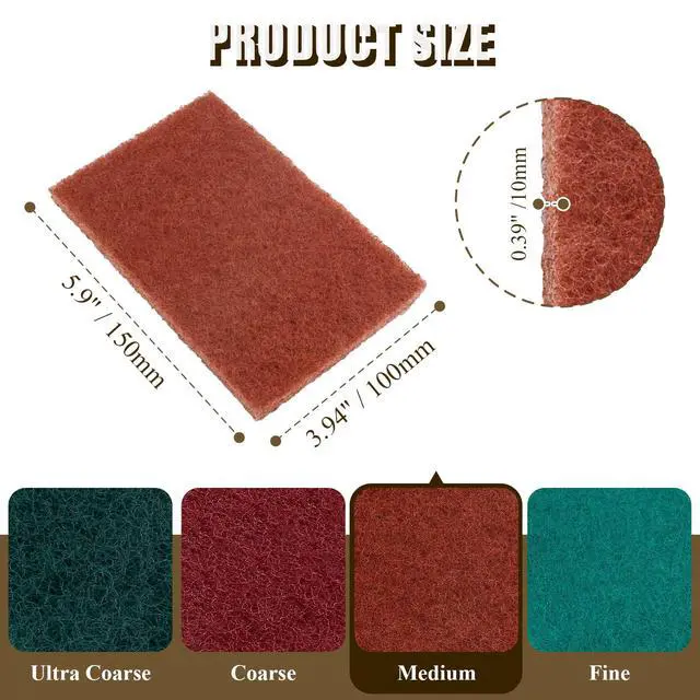 Alt view image 4 of 7 - 12pcs Red Scouring Pads, Heavy Duty Scour Pads Multipurpose Scour Pad Reusable Scrubbing Pads with Anti Grease Technology for Kitchen Scrubber Sink Dish Cleaning Metal Grills