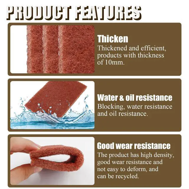 Alt view image 3 of 7 - 12pcs Red Scouring Pads, Heavy Duty Scour Pads Multipurpose Scour Pad Reusable Scrubbing Pads with Anti Grease Technology for Kitchen Scrubber Sink Dish Cleaning Metal Grills