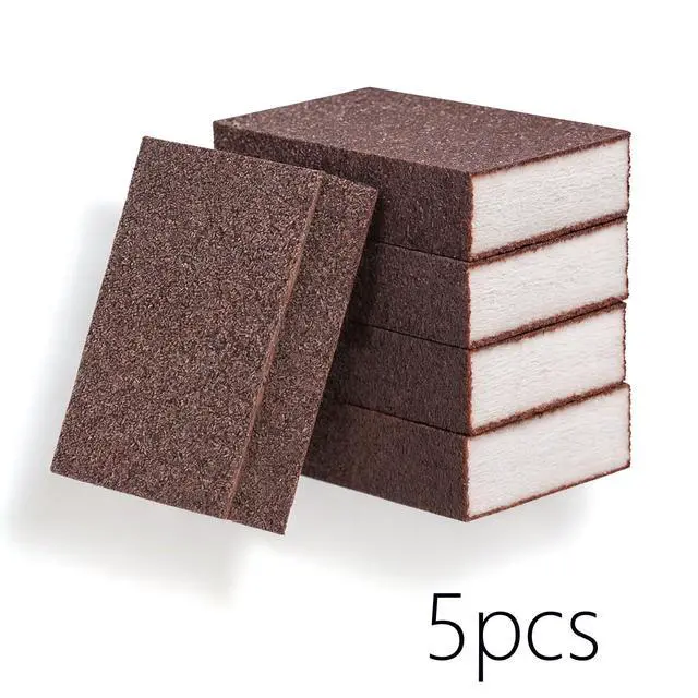 Alt view image 3 of 7 - 5 Powerful Pot Scrubber Cleaning Sponges, Heavy Duty Kitchen Eraser Scouring Pads, Dishwashing Oven Stove Cleaning Sponges, BBQ Grill Scrubbing Dish Cloths