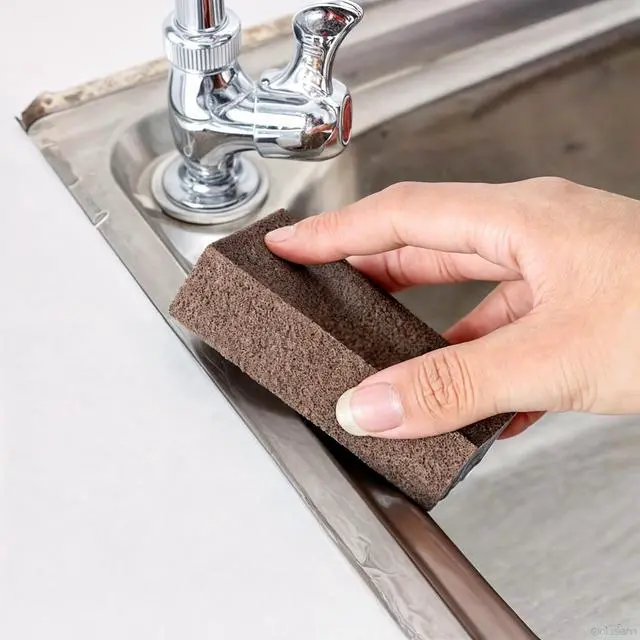 Alt view image 6 of 7 - 5 Powerful Pot Scrubber Cleaning Sponges, Heavy Duty Kitchen Eraser Scouring Pads, Dishwashing Oven Stove Cleaning Sponges, BBQ Grill Scrubbing Dish Cloths