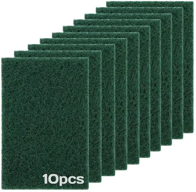 Main image of Heavy Duty Scouring Pad 10Pcs Scouring Pads Green Scrubbing Pads for Heavy Duty Cleaning Scrubbing Pads for Kitchen Bathroom Household Cleaning Dish Scrubber Scrubbing Sponges