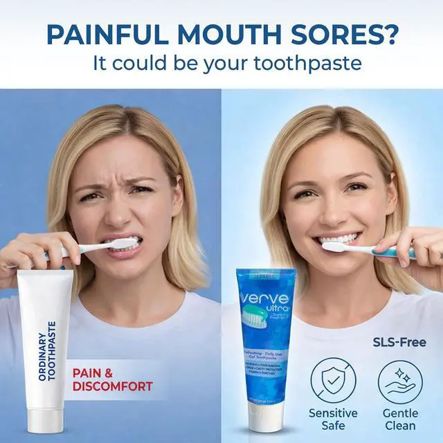 Alt view image 4 of 7 - Ultra SLS-Free Toothpaste with Fluoride Fresh Mint, SLS Free Toothpaste for Daily Use, Vitamin-E Enriched, Cruelty Free Cavity Protection, Made in USA, 4.5 oz