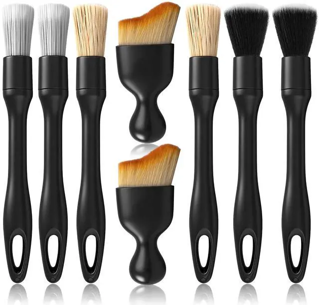 Main image of 8 Pcs Car Detailing Brush Set, Soft Bristle Cleaning Brushes for Interior and Exterior Care, 4 Versatile Brushes Designed for Dashboards, Vents, Wheels, Tires, and Precision Detailing