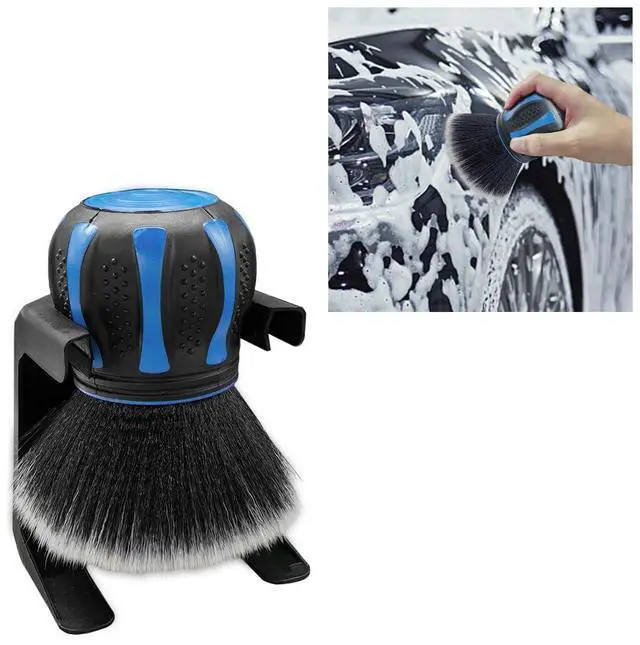 Main image of Car Detailing Brush, Ultra Soft Bristles XL Synthetic Brush, Auto Interior Dusting Brush with Storage Rack, Car Cleaning Tool for Vehicle Air Conditioner Vents, Dashboard, Leather (Blue)
