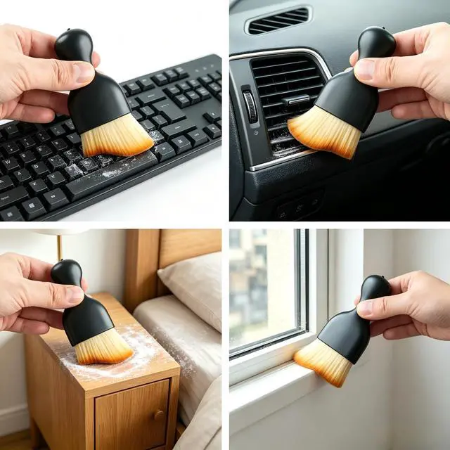 Alt view image 2 of 7 - 2Pcs Car Interior Detailing Brush, Soft Bristle Car Cleaning Brushes