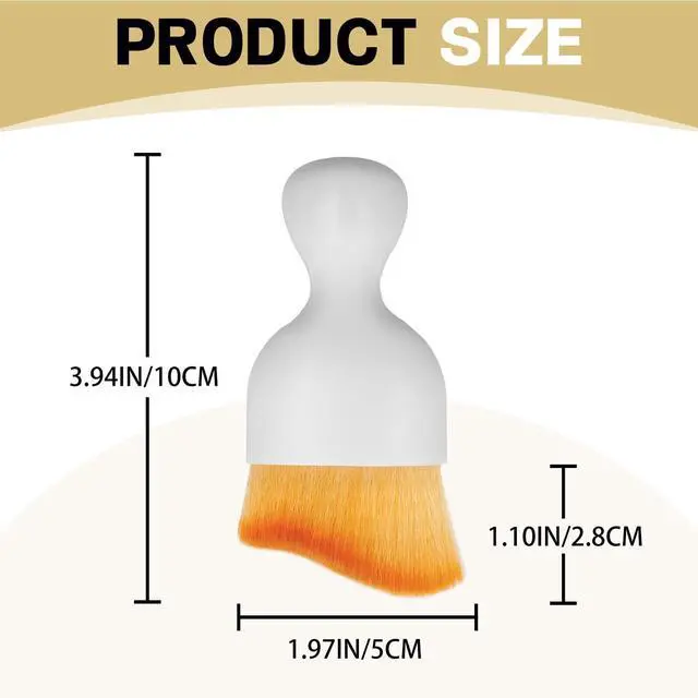 Alt view image 2 of 7 - 1Pcs Auto Soft Hair Brush Advanced Car Interior Detailing Brush for Dashboard Air Vent Gaps Dust Removal and Cleaning, White handle, yellowish-brown bristles