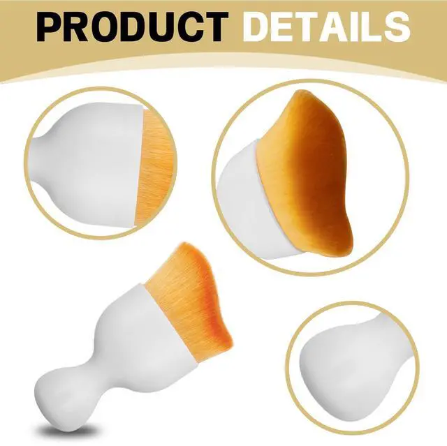 Alt view image 3 of 7 - 1Pcs Auto Soft Hair Brush Advanced Car Interior Detailing Brush for Dashboard Air Vent Gaps Dust Removal and Cleaning, White handle, yellowish-brown bristles