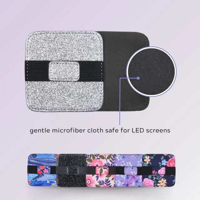 Alt view image 3 of 6 - 6X Screen Cleaning Pads - Gliiter Floral Microfiber Cleaning Cloth Pads - Screen Cleaner Screen Wipes for Electronics - Glasses Cleaning Cloths - Tablets, Laptops, Tv, Smartphones