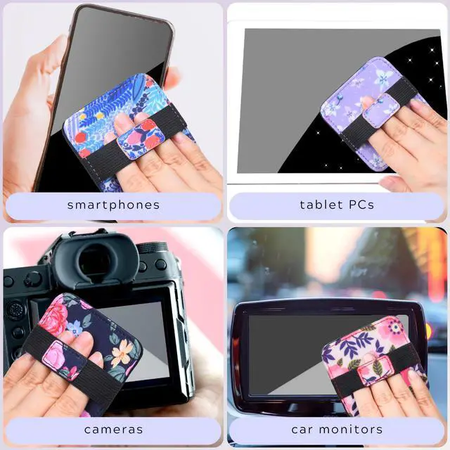 Alt view image 5 of 6 - 6X Screen Cleaning Pads - Gliiter Floral Microfiber Cleaning Cloth Pads - Screen Cleaner Screen Wipes for Electronics - Glasses Cleaning Cloths - Tablets, Laptops, Tv, Smartphones
