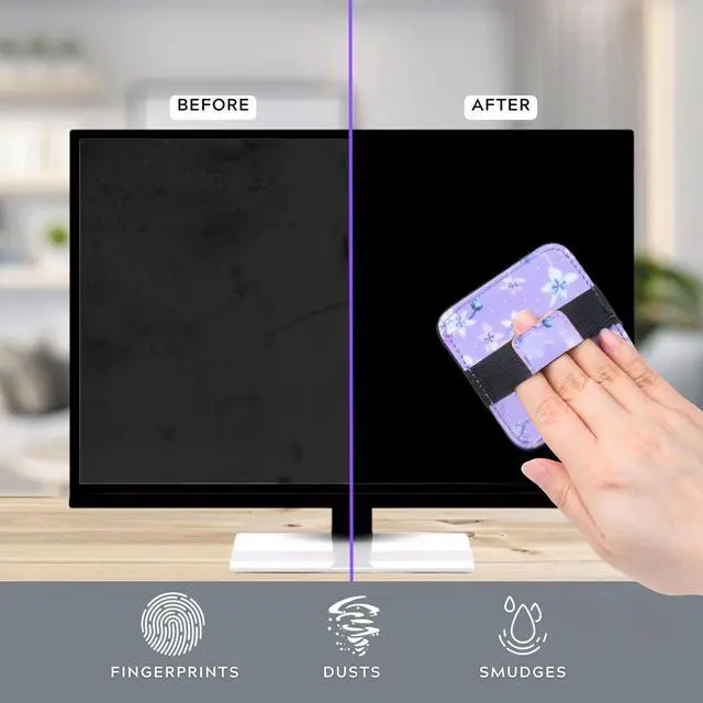 Alt view image 6 of 6 - 6X Screen Cleaning Pads - Gliiter Floral Microfiber Cleaning Cloth Pads - Screen Cleaner Screen Wipes for Electronics - Glasses Cleaning Cloths - Tablets, Laptops, Tv, Smartphones