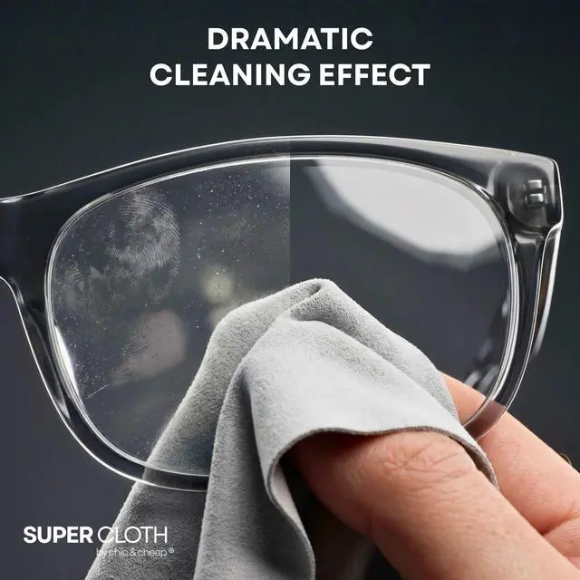 Alt view image 2 of 7 - Super-Cloth Glasses Cleaning Cloths (6-Pack) Premium Microfiber Lens Cleaning Cloth for Eyeglasses, Sunglasses, Camera Lenses, Screens & VR Headsets, Lint-Free, Scratch-Safe, Washable & Reusable