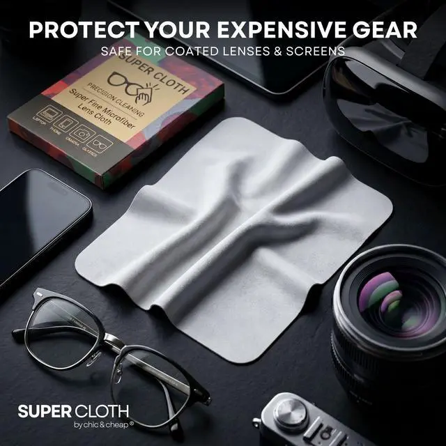 Alt view image 7 of 7 - Super-Cloth Glasses Cleaning Cloths (6-Pack) Premium Microfiber Lens Cleaning Cloth for Eyeglasses, Sunglasses, Camera Lenses, Screens & VR Headsets, Lint-Free, Scratch-Safe, Washable & Reusable