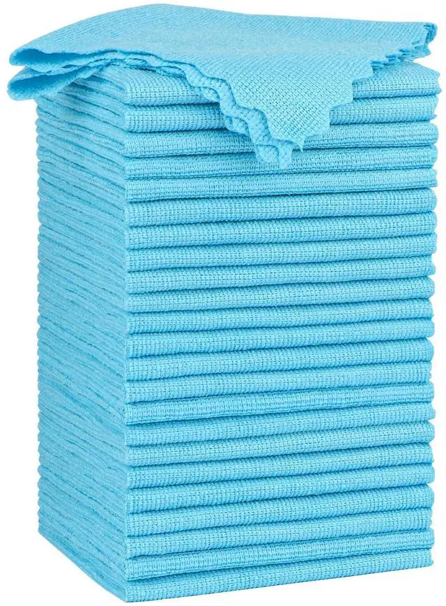 Main image of Microfiber Cleaning Cloth - 24 Pack, Blue Cleaning Rags 12x11 inch