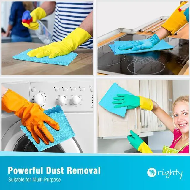 Alt view image 4 of 7 - Microfiber Cleaning Cloth - 24 Pack, Blue Cleaning Rags 12x11 inch