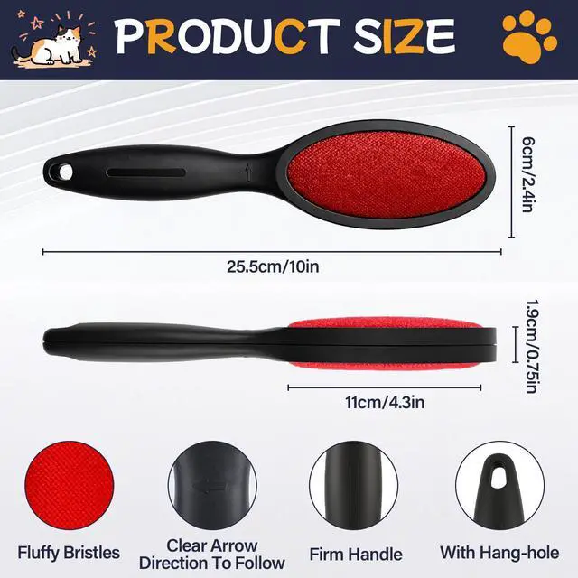 Alt view image 2 of 7 - 1 Pack Magic Lint Remover Brush for Pet Hair, Reusable 2-Sided Lint Brush for Clothes, Bedding, Carpet & Furniture, No Sticky Lint Roller Refills Needed