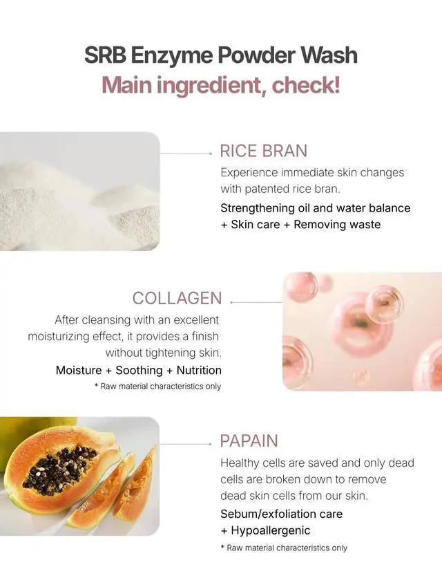 Alt view image 3 of 7 - Stabilized Rice Bran Enzyme Powder Wash - Exfoliating Face Wash with Enzymes for Sensitive and Acne Skin - Hydrating Collagen Rice Cleansing Powder (2.46oz)
