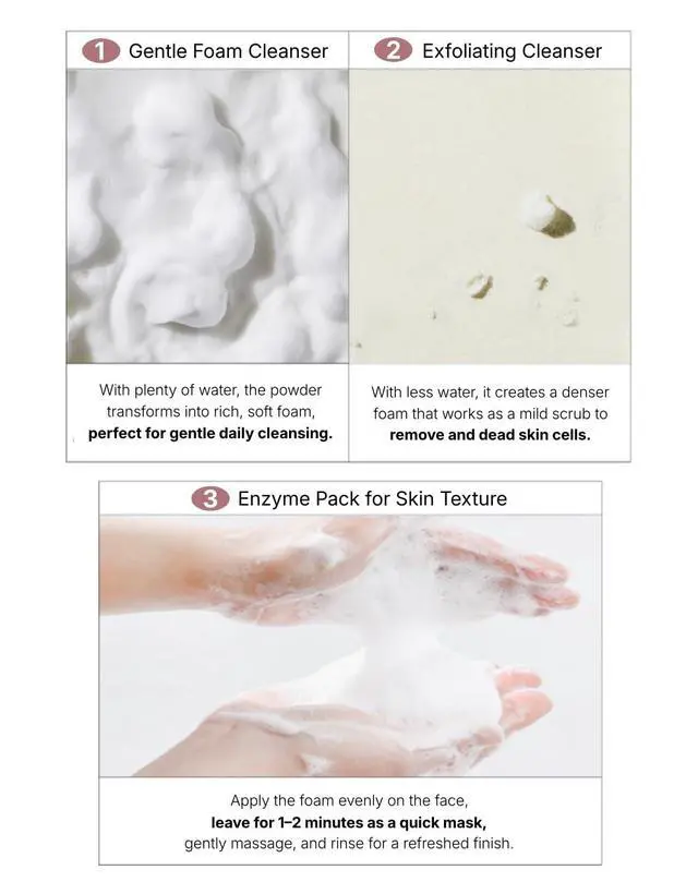 Alt view image 5 of 7 - Stabilized Rice Bran Enzyme Powder Wash - Exfoliating Face Wash with Enzymes for Sensitive and Acne Skin - Hydrating Collagen Rice Cleansing Powder (2.46oz)