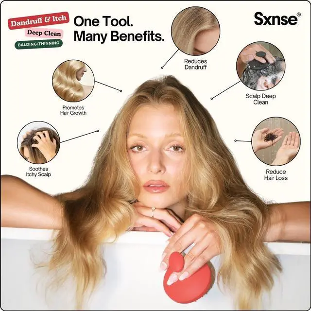 Alt view image 3 of 7 - Revive Silicone Scalp Massager, Forest - Manual Hair & Scalp Scrubber for Dandruff, Buildup, Itch, & Hair Growth - Soft Exfoliating Silicone Bristles for Wet & Dry Hair, Flake-Free Finish