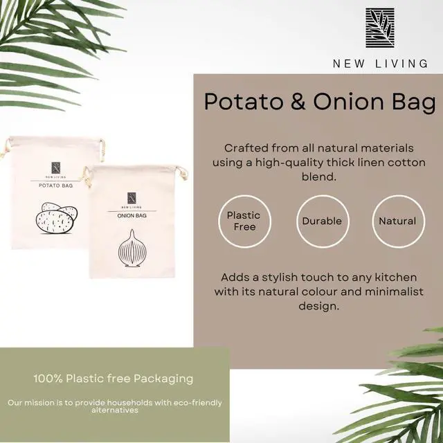 Alt view image 3 of 6 - Eco Potato & Onion Storage Bags, Linen Cotton Material, 30 * 40cm