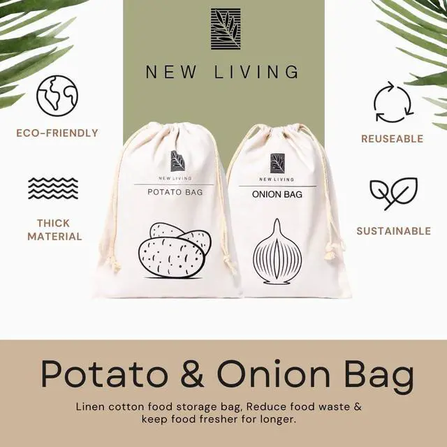 Alt view image 5 of 6 - Eco Potato & Onion Storage Bags, Linen Cotton Material, 30 * 40cm