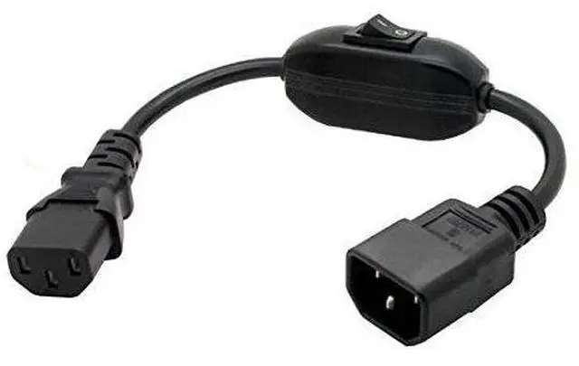 Main image of UPS Power Cord Cable, IEC 320 C14 to C13 with On/Off Switch 30cm