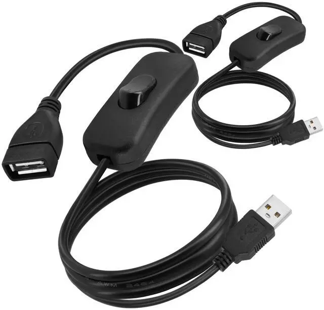 Main image of 2 Pack USB Power Switch Cable, BENACES 3FT USB Male to Female Power Charger Extension Cord Adapter with On/Off Switch for Small Desk Lamps, LED Lamps, Etc