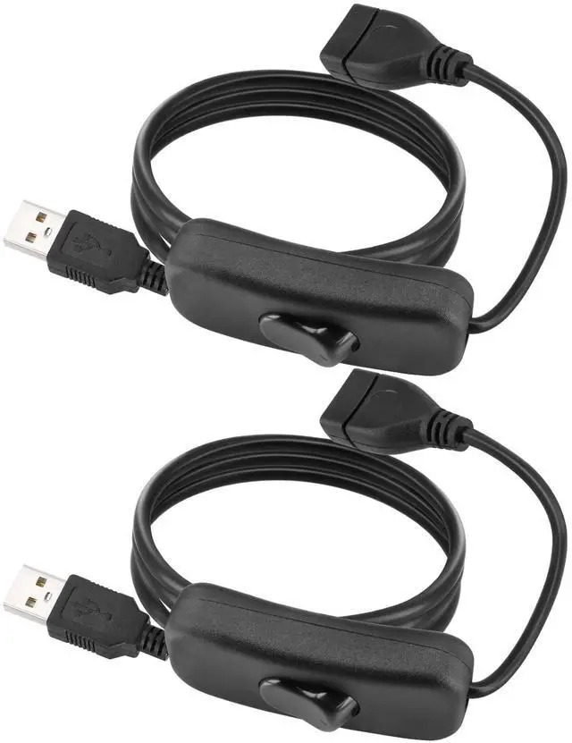 Alt view image 2 of 7 - 2 Pack USB Power Switch Cable, BENACES 3FT USB Male to Female Power Charger Extension Cord Adapter with On/Off Switch for Small Desk Lamps, LED Lamps, Etc