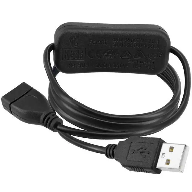 Alt view image 4 of 7 - 2 Pack USB Power Switch Cable, BENACES 3FT USB Male to Female Power Charger Extension Cord Adapter with On/Off Switch for Small Desk Lamps, LED Lamps, Etc