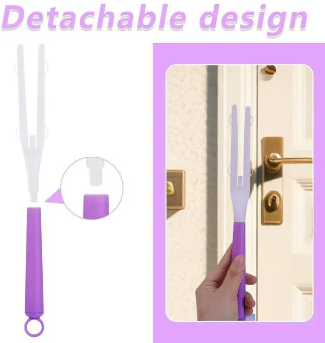 Alt view image 4 of 7 - 3pcs Duster Handle, Detachable Duster Refills Stick Pole Replacement Plastic Extended Mop Extension Handles Only,Wand Grip for Easy Cleaning(Purple)