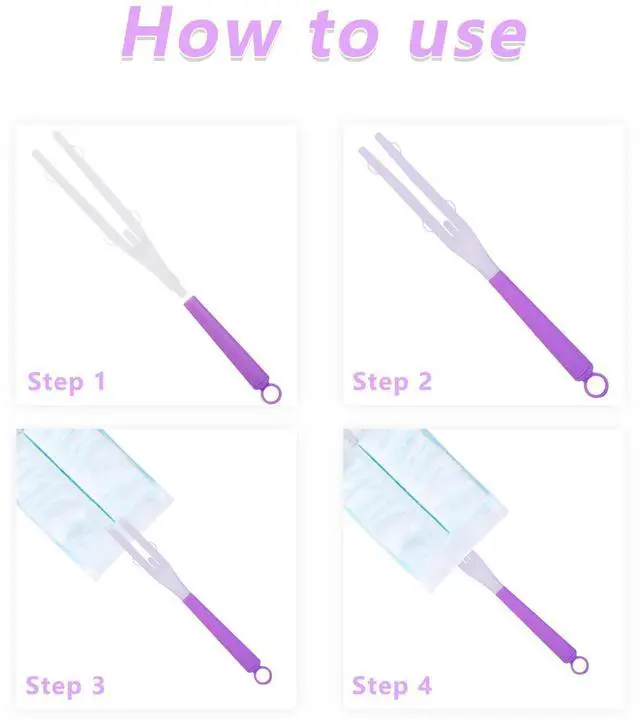 Alt view image 5 of 7 - 3pcs Duster Handle, Detachable Duster Refills Stick Pole Replacement Plastic Extended Mop Extension Handles Only,Wand Grip for Easy Cleaning(Purple)