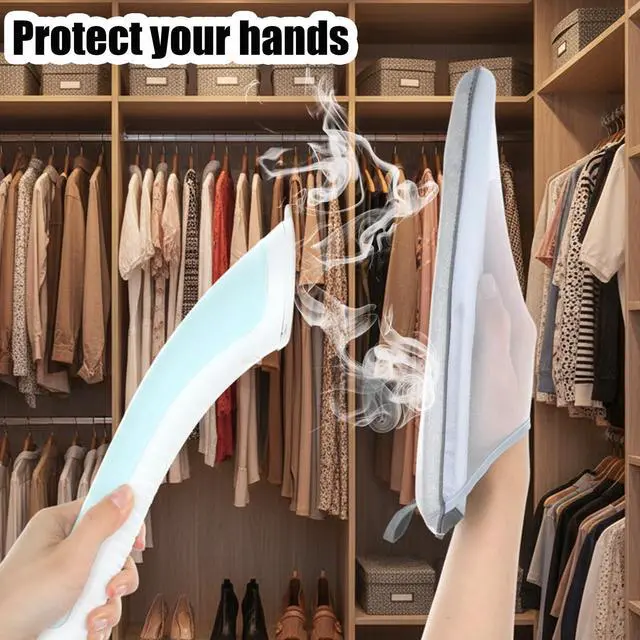 Alt view image 7 of 7 - Garment Steamer Ironing Glove with Finger Loop, Anti Steam Glove, Heat Resistant Garment Steamers Mitt, Tiny Ironing Board Mitt, Garments Steamer Accessories for Clothes