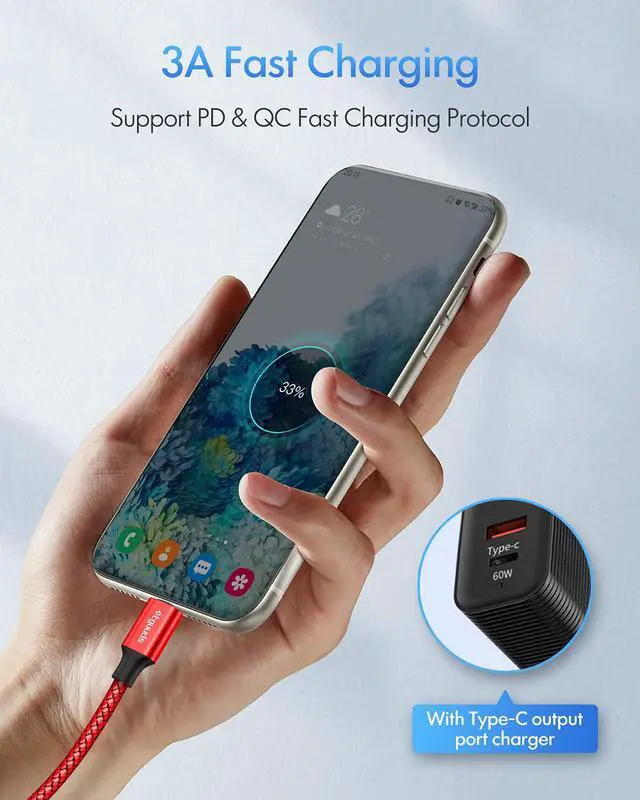 Alt view image 3 of 7 - USB C to USB C Cable 6ft, 2-Pack 60W C to C Cable Fast Charging