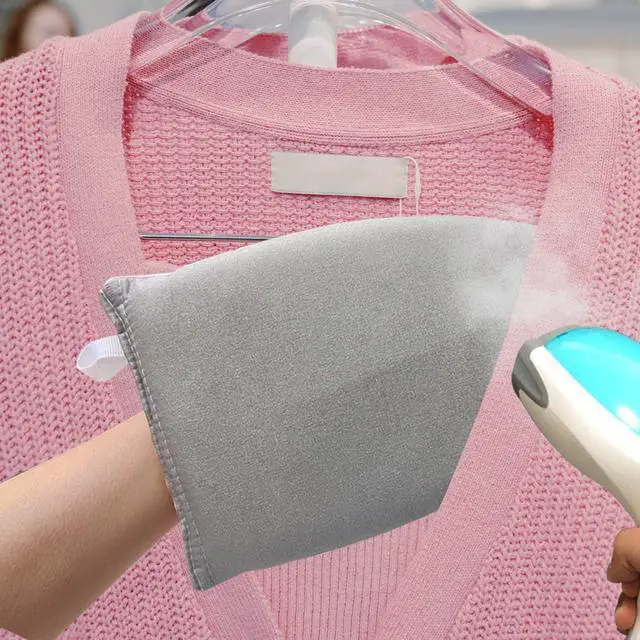 Alt view image 2 of 7 - Garment Steamer Ironing Glove with Finger Loop, Heat Resistant Waterproof Ironing Mitt for Heat Resistan Handheld Steamer, Garment Steamer Accessories for Clothes (Grey)